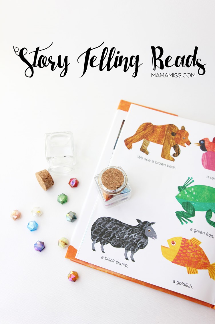 STORY TELLING BEADS - explore a fun story telling technique while practicing colors, memorization, and reading to accompany the book Brown Bear, Brown Bear, What Do You See by Bill Martin Jr. from @mamamissblog