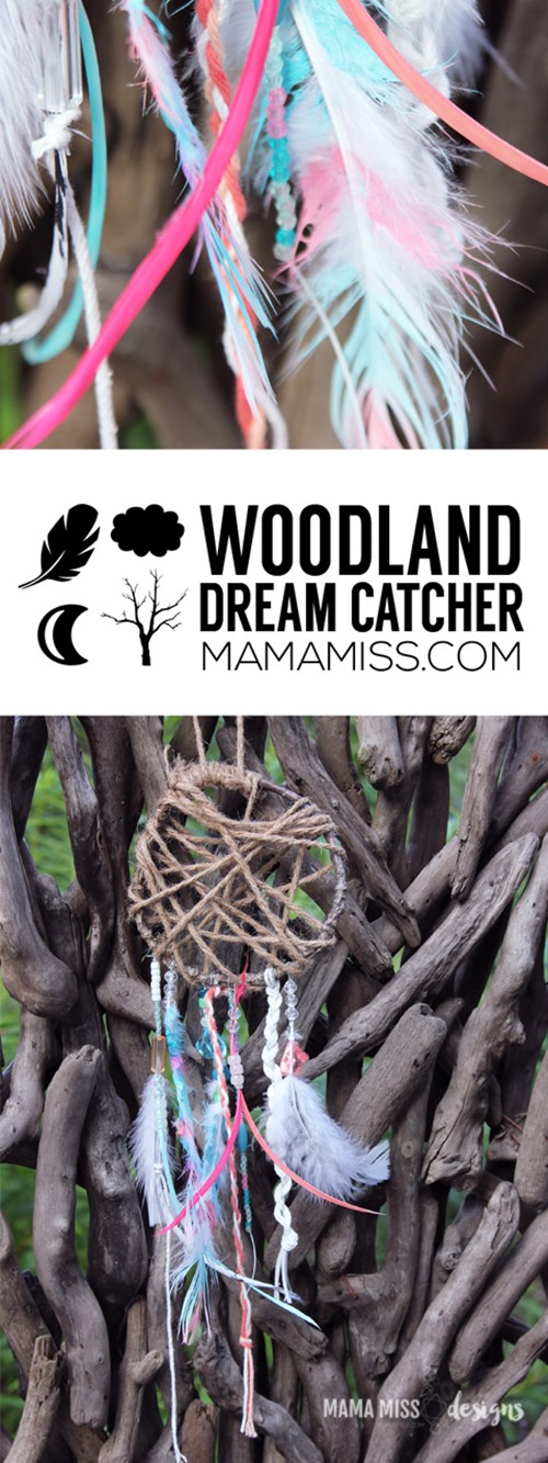 These whimsical Woodland Dream Catchers are sure to help your little one chase away bad dreams. from @mamamissblog