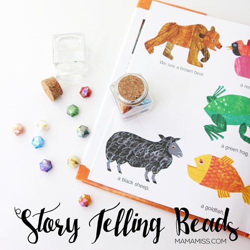 STORY TELLING BEADS - explore a fun story telling technique while practicing colors, memorization, and reading to accompany the book Brown Bear, Brown Bear, What Do You See by Bill Martin Jr. from @mamamissblog