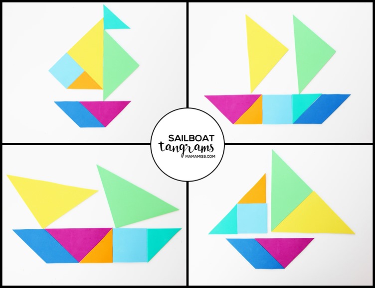 Take a ride on the open sea with 8 Sailboat Tangram Designs | @mamamissblog