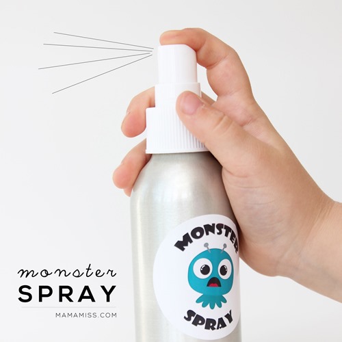 Today is the day to spray those silly little monsters away - make some MONSTER SPRAY today with this free printable!  From @mamamissblog