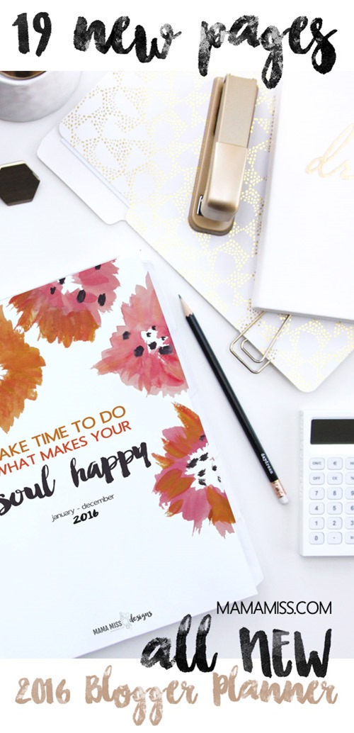 It's here - your beautifully designed 2016 Blogger Planner and Day Planner!  19 new pages and 2 available sizes - the ultimate blogger organizational tool!