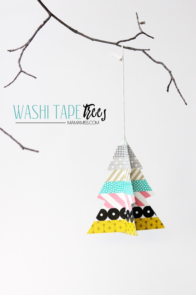 10 Days of a Kid-Made Christmas - Washi Tape Trees inpired by the Eric Carle book Dream Snow from @mamamissblog