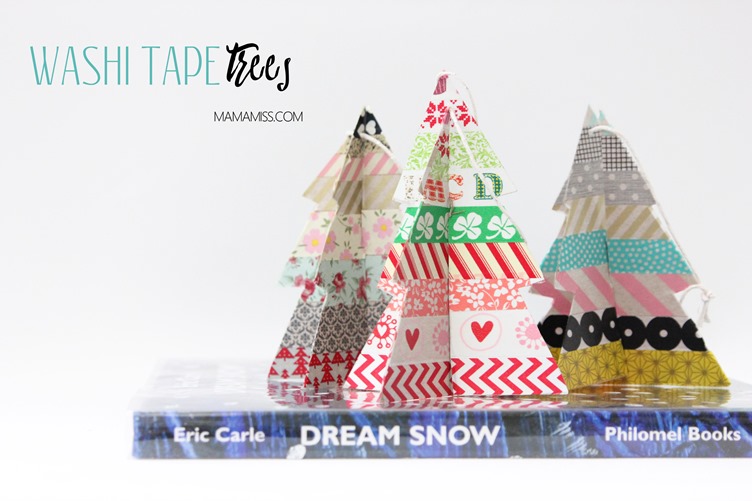 10 Days of a Kid-Made Christmas - Washi Tape Trees inpired by the Eric Carle book Dream Snow from @mamamissblog