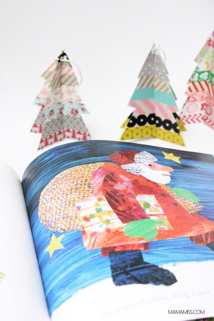 10 Days of a Kid-Made Christmas - Washi Tape Trees inpired by the Eric Carle book Dream Snow from @mamamissblog