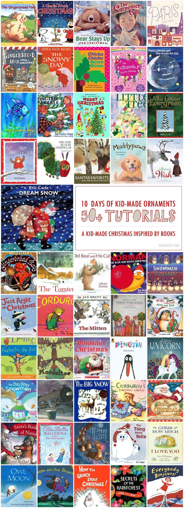 10 Days Of Kid-Made Ornaments [50+ tutorials] Inspired By Children's Books @mamamissblog