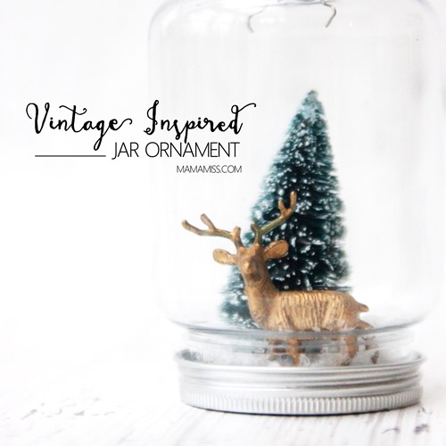 10 Days of a Kid-Made Christmas - Vintage Inspired Jar Ornament inspired by the Henry Cole book The Littlest Evergreen from @mamamissblog