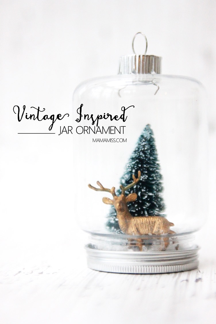 10 Days of a Kid-Made Christmas - Vintage Inspired Jar Ornament inspired by the Henry Cole book The Littlest Evergreen from @mamamissblog