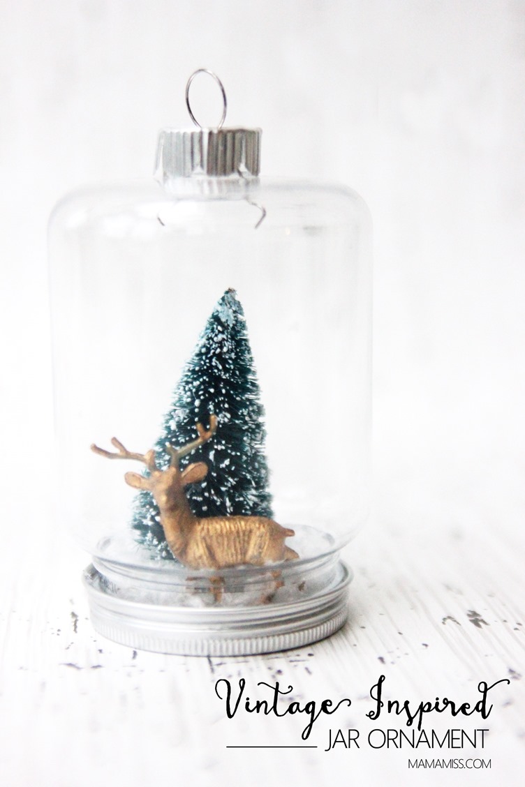 10 Days of a Kid-Made Christmas - Vintage Inspired Jar Ornament inspired by the Henry Cole book The Littlest Evergreen from @mamamissblog