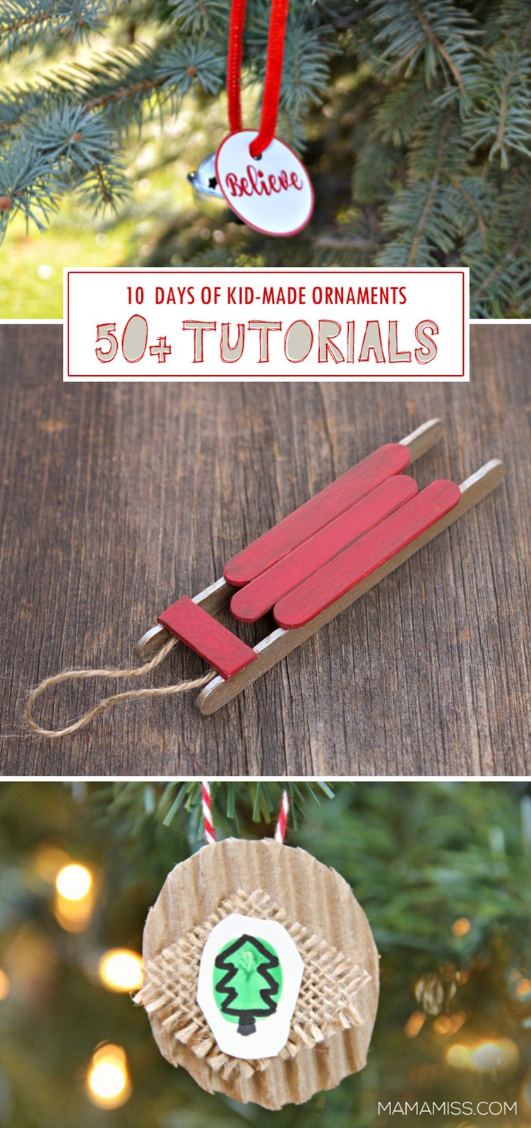 10 Days Of Kid-Made Ornaments [50+ tutorials] Inspired By Children's Books @mamamissblog