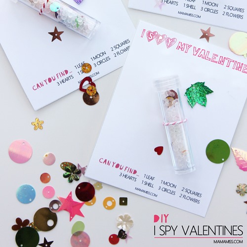 A yummy Valentine's Day treat without the sugar!  Skip the candy and let a special little someone know you've had your eye on them with a printable DIY I Spy Valentines card.