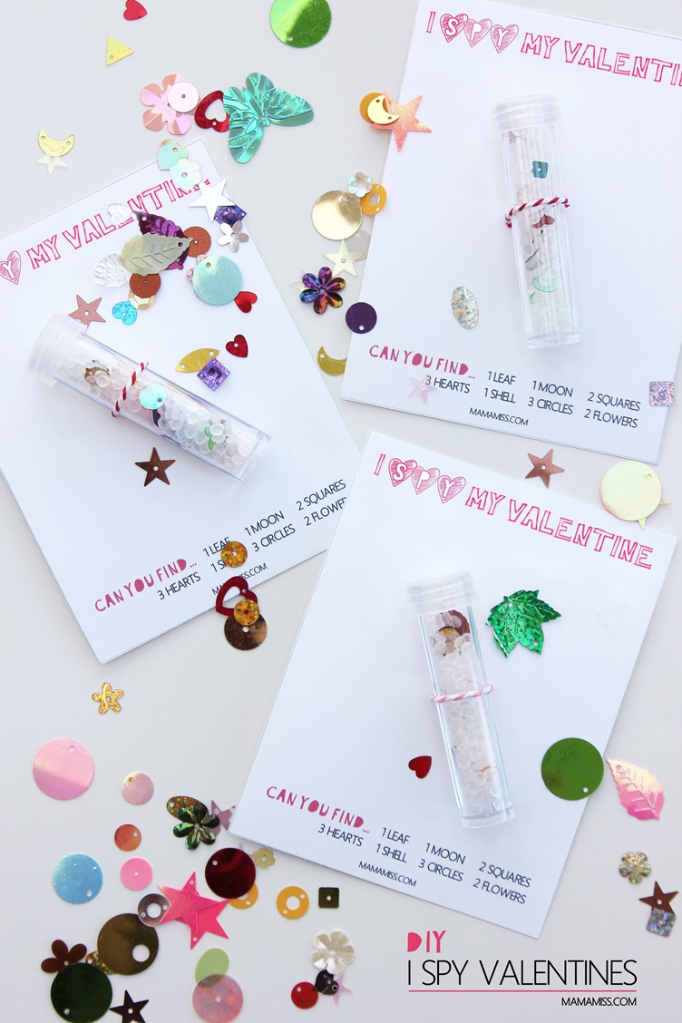 A yummy Valentine's Day treat without the sugar!  Skip the candy and let a special little someone know you've had your eye on them with a printable DIY I Spy Valentines card.