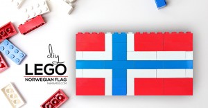 LEGO Norwegian flag! Study each country flag in a fun & educational way – with Legos from @mamamissblog