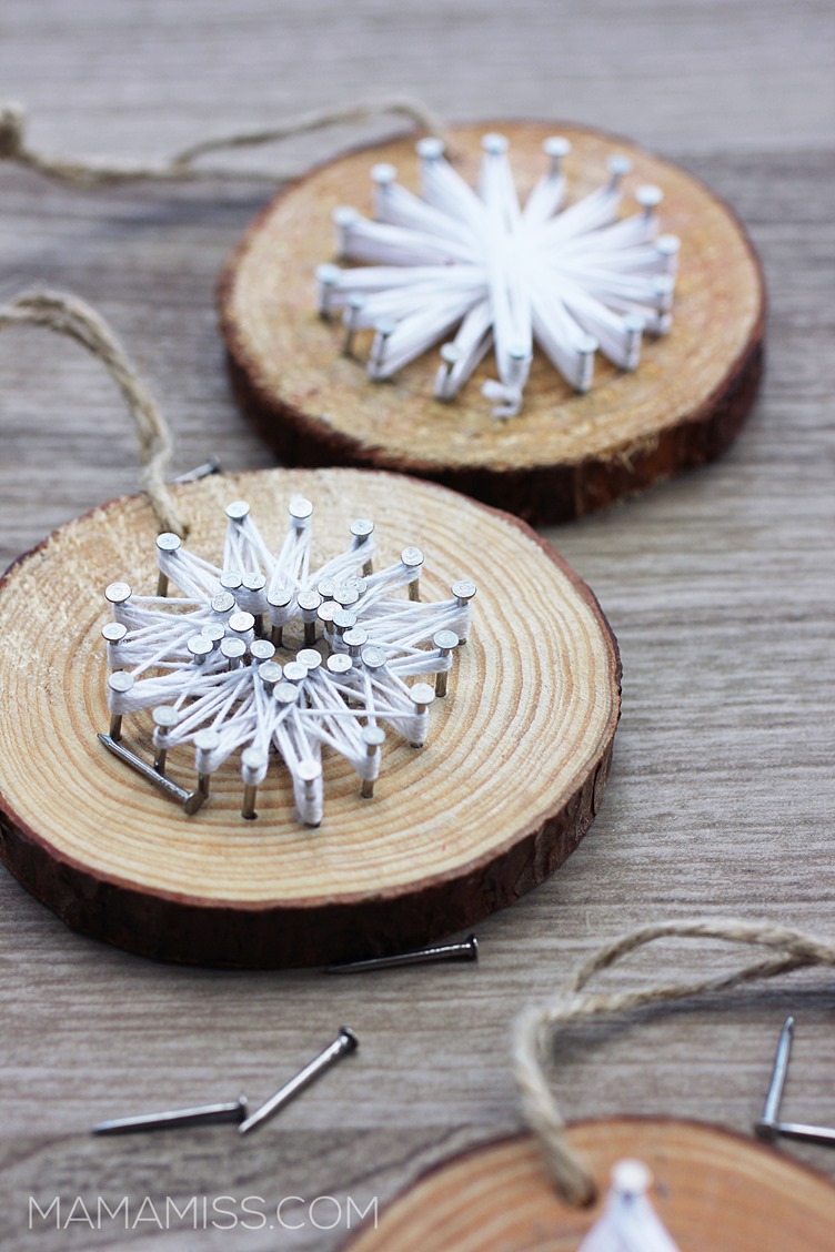 String Art Ornaments - Made by Kids! Inspired by the kids book The Christmas Wish