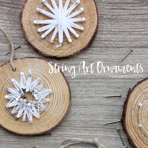 String Art Ornaments - Made by Kids! Inspired by the kids book The Christmas Wish