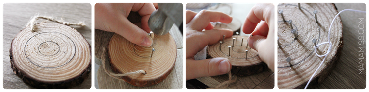 String Art Ornaments - Made by Kids! Inspired by the kids book The Christmas Wish