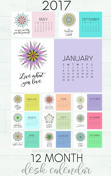 I'm loving the new Mandalas 2017 Calendar for this year from @mamamissblog - this colorful desk calendar brightens my work space and brings a little zen to my workday!