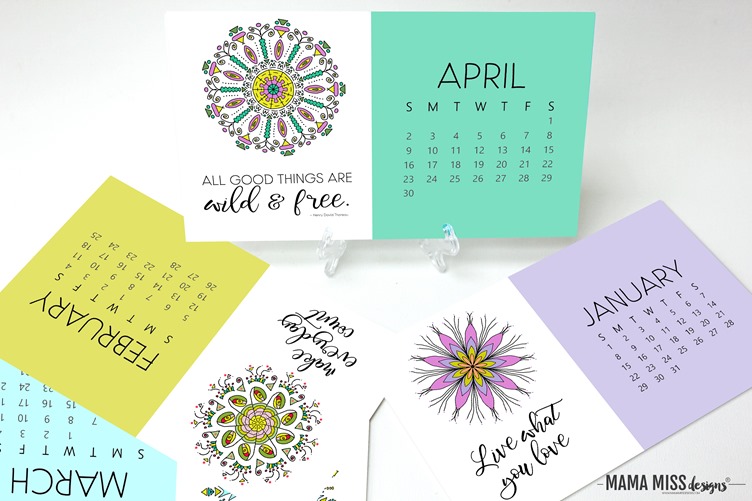 I'm loving the new Mandalas 2017 Calendar for this year from @mamamissblog - this colorful desk calendar brightens my work space and brings a little zen to my workday!