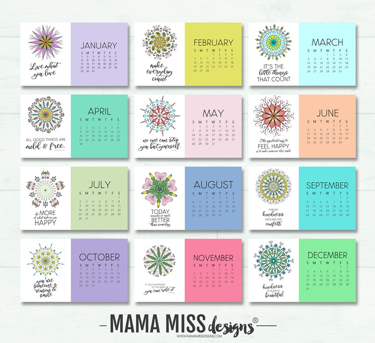 I'm loving the new Mandalas 2017 Calendar for this year from @mamamissblog - this colorful desk calendar brightens my work space and brings a little zen to my workday!