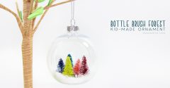 Bottle Brush Forest Ornament - Made by Kids! Inspired by the kids book Pick a Pine Tree from @mamamissblog for a #KidMadeChristmas