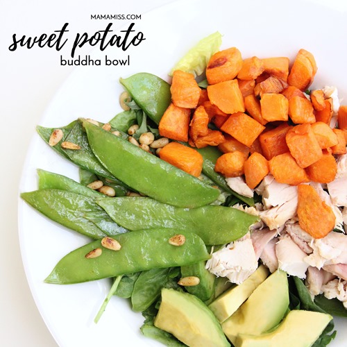 Sweet Potato Buddha Bowls - a healthy and hearty meal that everyone will love! From @mamamissblog #buddhabowl #sweetpotato