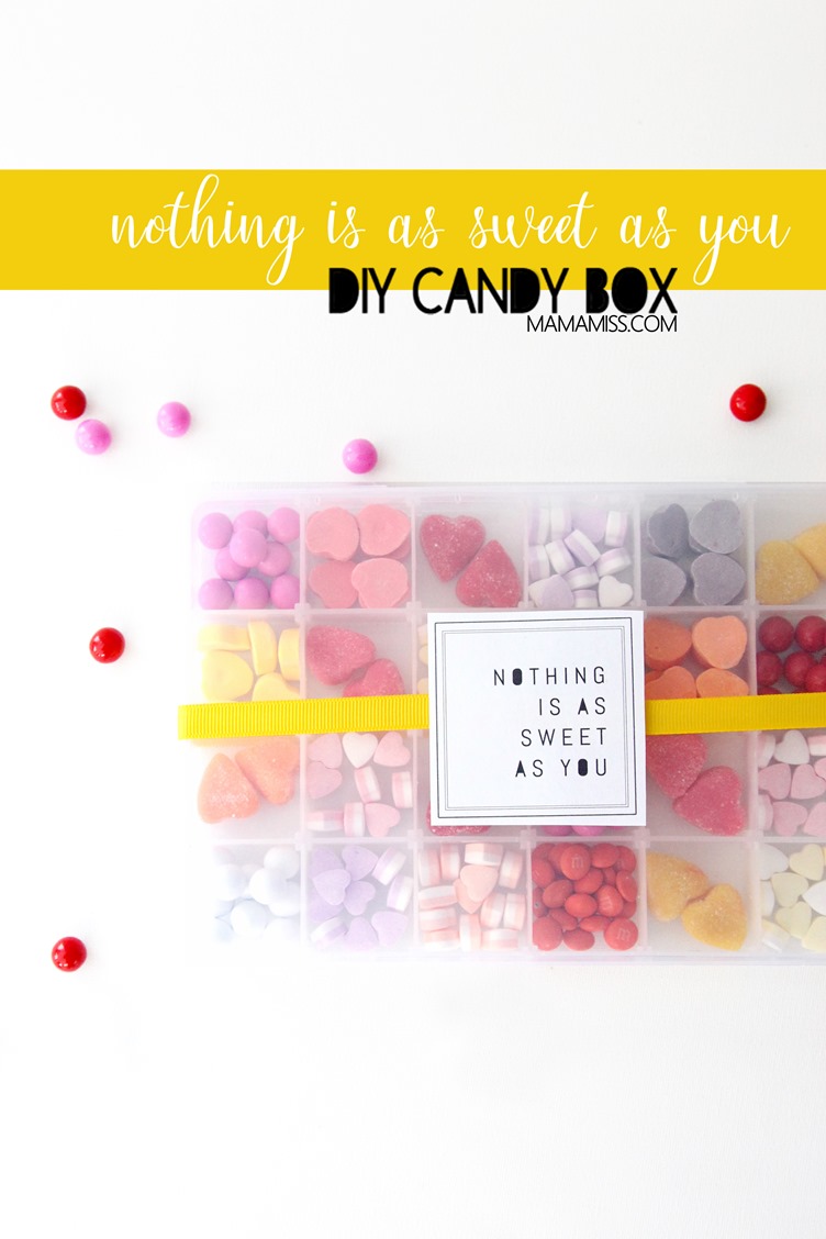 “Nothing is as sweet as you”, and that’s the truth!  This DIY candy box is as simple as can be. From @mamamissblog #DIYcandy #DIYValentinesDay #ValentinesDay