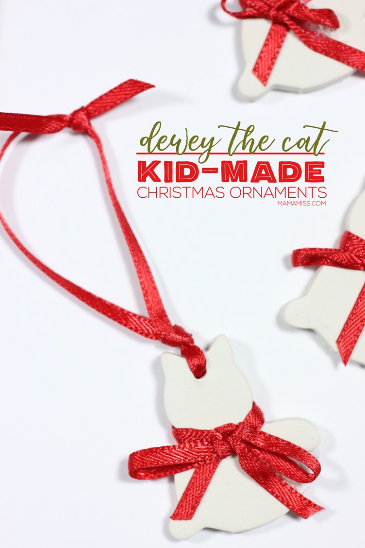 Dewey The Cat #kidmadechristmas Ornaments by @mamamissblog