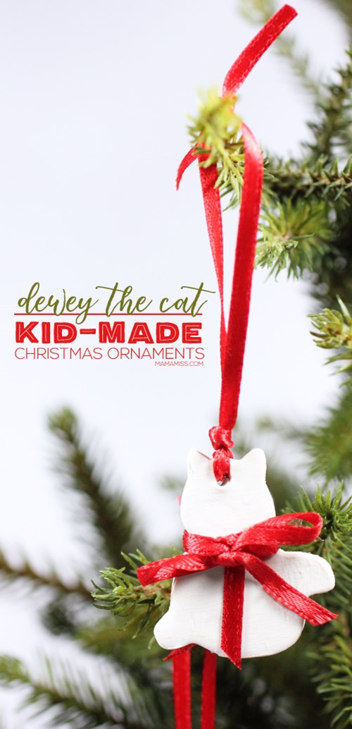 Dewey The Cat #kidmadechristmas Ornaments by @mamamissblog