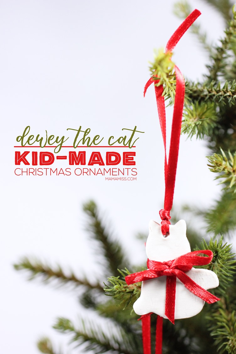 Dewey The Cat #kidmadechristmas Ornaments by @mamamissblog