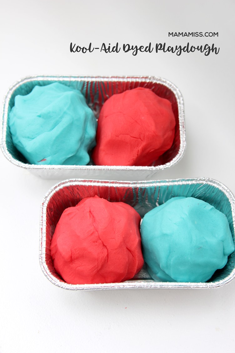 Kool-Aid Dyed Playdough - Mama Miss