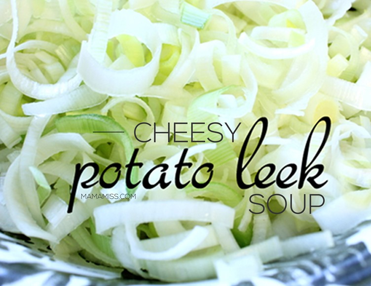 Yummy & cheesy potato leek soup from @mamamissblog
