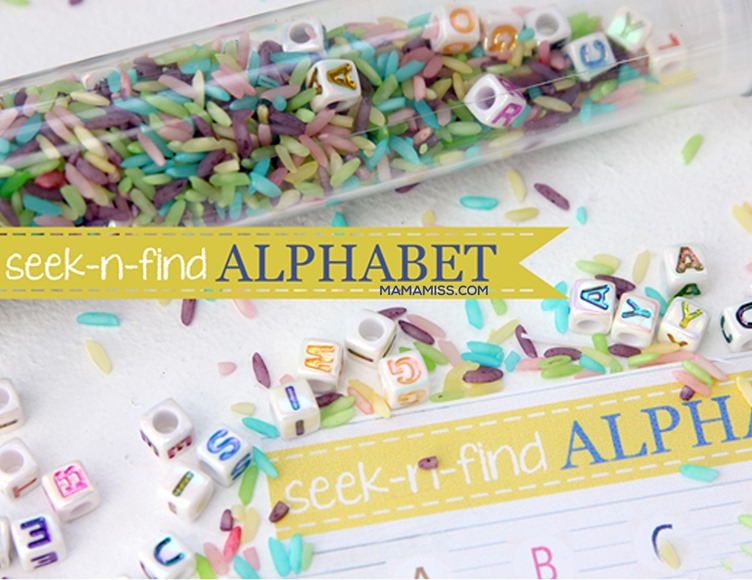 Seek-n-Find Alphabet Tube from @mamamissblog ©2012