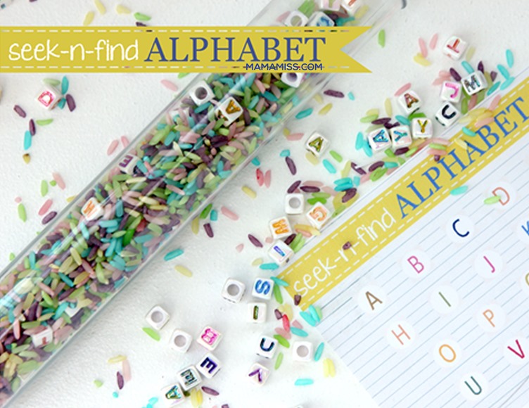 Seek-n-Find Alphabet Tube from @mamamissblog ©2012