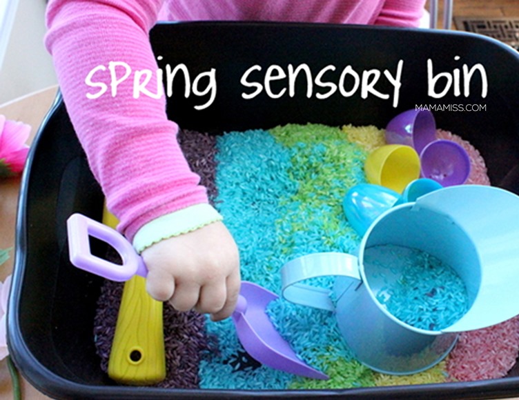 Spring Sensory Bin #spring #sensory - see the steps on @mamamissblog ©2012